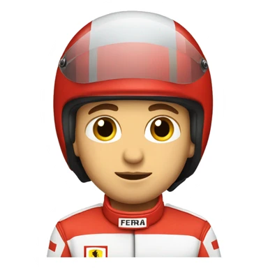 ferrari male racecar driver with closed helmet sticker