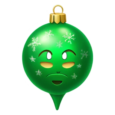Green ornament with Christmas pin  sticker