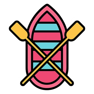 pink rowing boat sticker