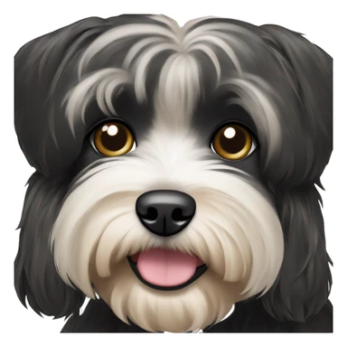 black havanese dog witha chain sticker