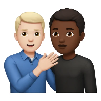 A white man slapping a black man sticker