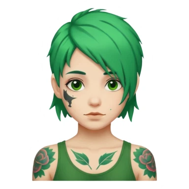 Green hair and tattoos sticker