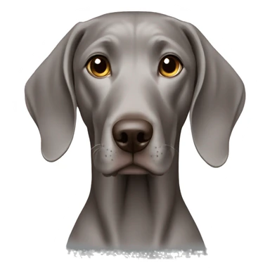 A female weimaraner with a superior face sticker