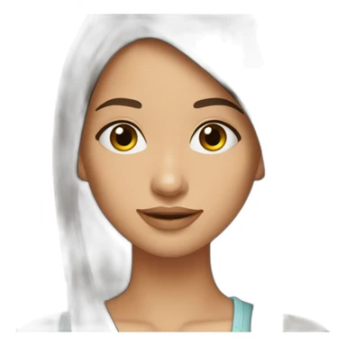 Fille brune cheveux longs lisse sticker