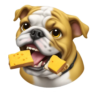 Bulldog eating yellow jacket sticker