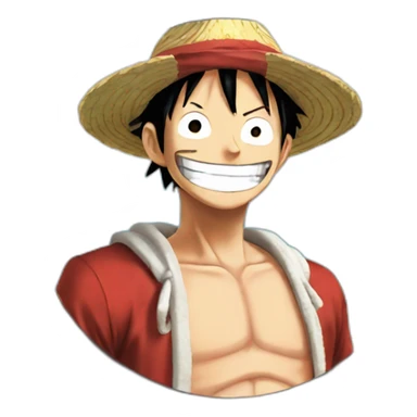 luffy from one piece smiling sticker