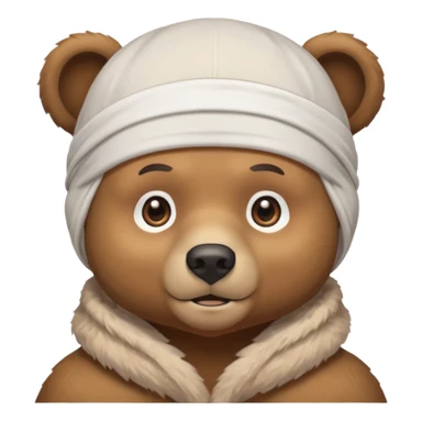 Сделай лицо медведя в белой дюраге sticker