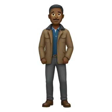 Man with coat pant sticker