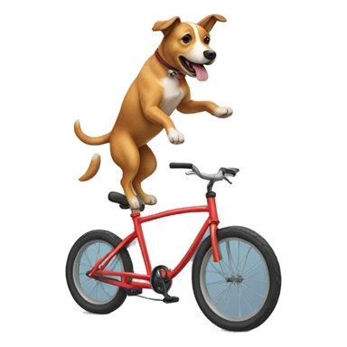 dog riding a unicycle sticker
