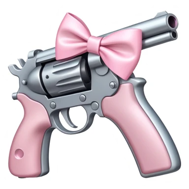 Gun with a light pink bow sticker