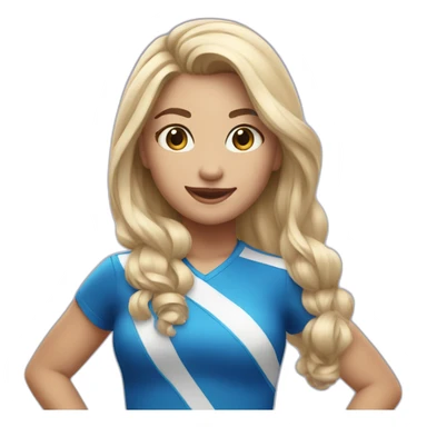 Cheer Girl in blue blonde hair sticker