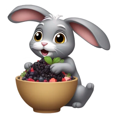 Bunny eating acai bowl sticker