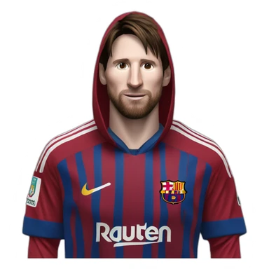 Messi habillé en noir avec une cagoule sticker