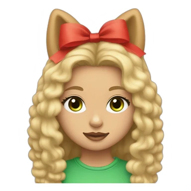 light-skinned-girl-with-green-eyes-wolk-with-red-pomeranian sticker