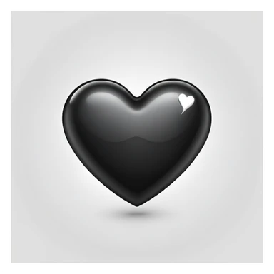 Default black heart emoji with shining sticker
