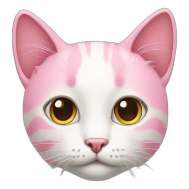 Cat with love eyes with pink hair sticker