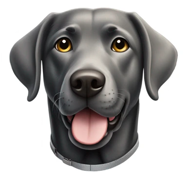 Black labrador with grey collar sticker