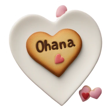 Cookie heart with ohana sticker