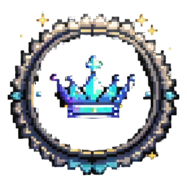 Special member badge with a glowing crown and sparkles, VIP status symbol sticker