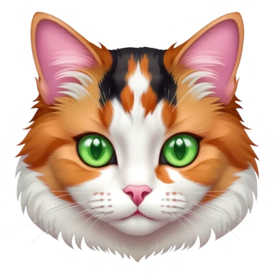 Calico cat with green eyes  sticker