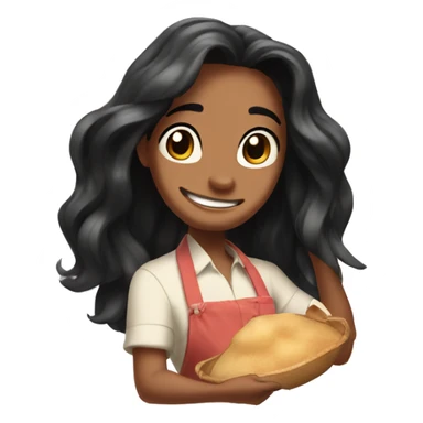 Lilo with long hair cooking from Lilo & Stitch sticker
