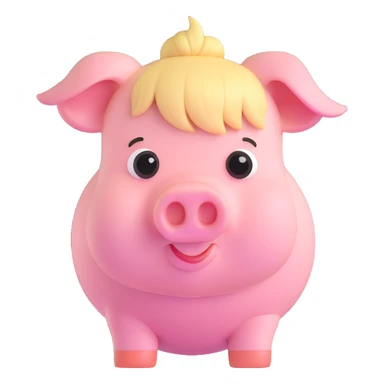 pig with blonde fringe sticker
