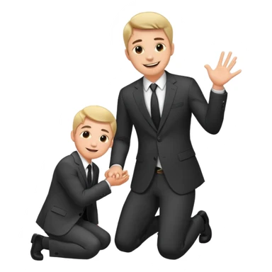 man kneeling and asking for marriage sticker