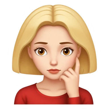 woman with thoughtful, thinking expression sticker
