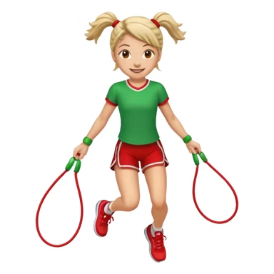 jumping rope with christmas color sticker