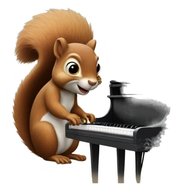 Squirrel play piano  sticker