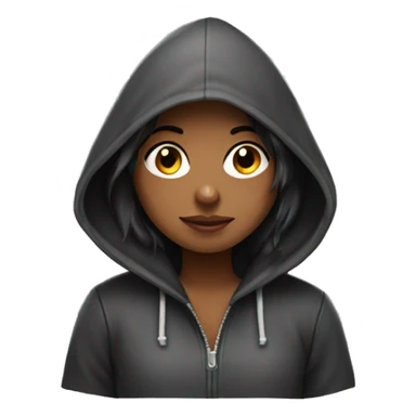 girl with hood and mole sticker