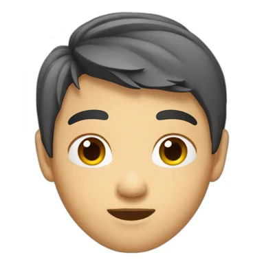 Asian with hard part in hair sticker