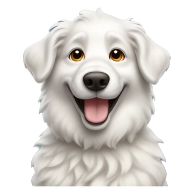 a white swiss sheperd dog with a smile and is waving with its paw sticker