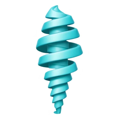 Tiny compressed Stylized turquoise tornado symbol inside a pastel white gradient square icon sticker