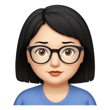 woman 60, brown eyes, very short weavy black hair, chubby sticker