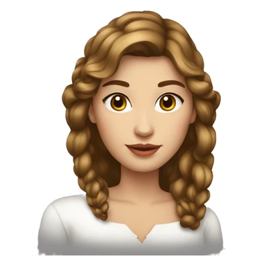 Femme parisienne cheveux long châtain sans frange sticker