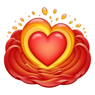 heart surrounded by warm waves sticker