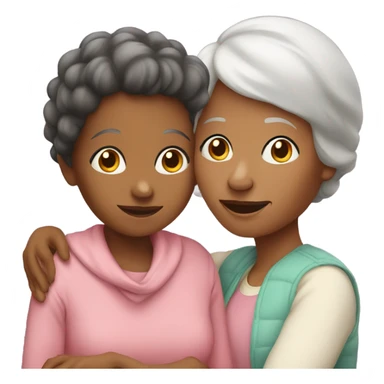 Grandmother with a girl sticker