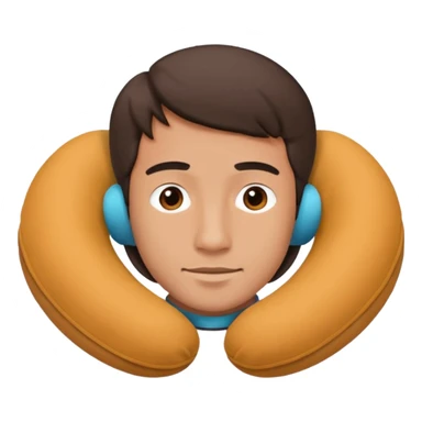man using travel neckpillow  sticker