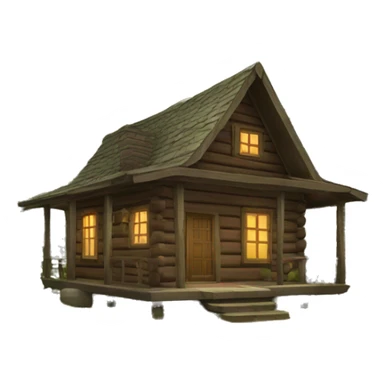 Cabin in woods sticker