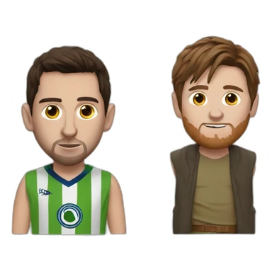 Messi and yoda sticker