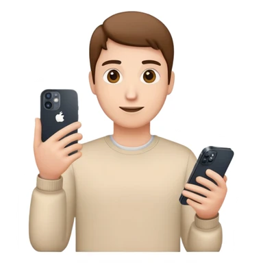 holding an iphone 12 in one hand sticker