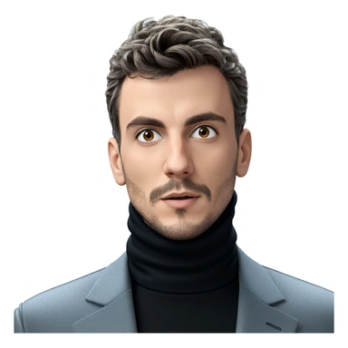 handsome man in black turtleneck sticker