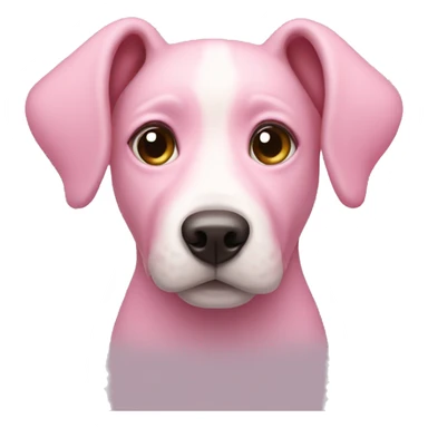 pink dog with creamy hearts in eyes sticker