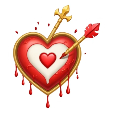 Heart shot by arrow, flour de lis sticker