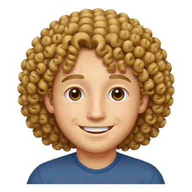 Inaki Godoy smiling with curly hair, apple style emoji sticker