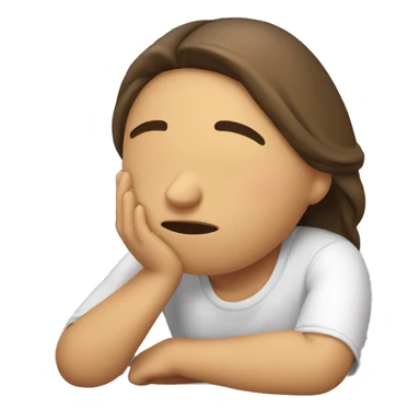 mujer castaña piel blanca durmiendo llorando sticker