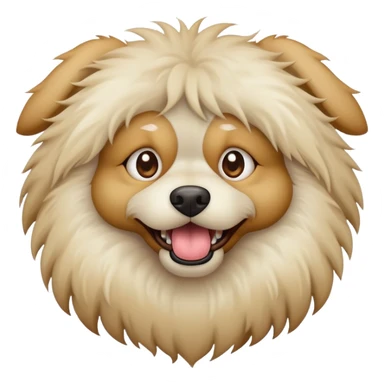 Ugly crazy fluffy dog light tan colored sticker