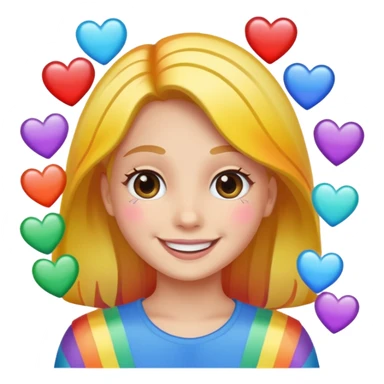 🥰 with rainbow hearts sticker