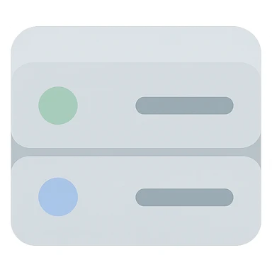 simple server icon, flat color style, minimal design sticker